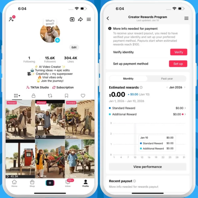 [Discounted] Monetized Creator Rewards Program Account | 15K Authentic Followers & 304K Likes | Verified Screenshots + Instant Delivery