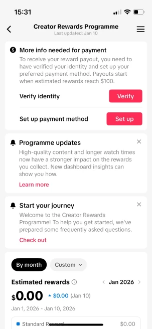 Instanly Delivery/ Monetized 45K Followers+730K Likes Account/ Creator Rewards Program Activated/ Live Stream/ Full Access