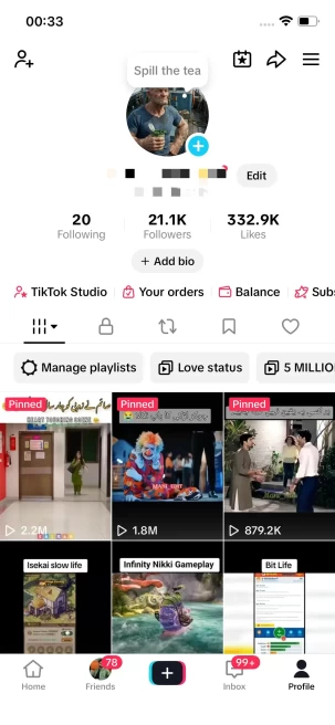 Instanly Delivery/ Monetized 21K Followers+20K Real Likes Account/ Creator Rewards Program Activated/ Live Stream/ Full Access