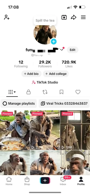 Instanly Delivery/ Monetized 29K Real Followers+720K Real Likes Account/ Creator Rewards Program Activated/ Live Stream/ Full Access