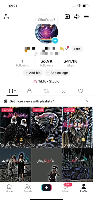 Instanly Delivery/ Monetized 35K Followers+340K Likes Account/ Creator Rewards Program Activated/ Live Stream/ Full Access