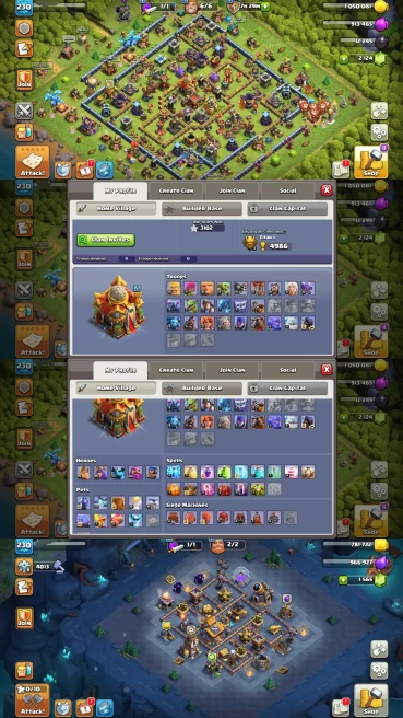 TH16 EXCLUSIVE BASE  - XP LVL 230 - HERO (95/95/71/66/45) - 3K+ WARSTAR - 6 HERO SKINS - 1100+ MEDALS - IOS & ANDRIOD