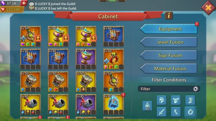  LORD1230 - 993M Mights (T5) VIP 15  | 2 cup gold + Orange Equipment | ATK 759+ | 549M Research | 19M Troop  37K Gem | 11 Migrations Scroll