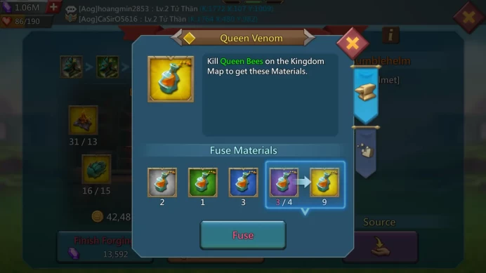 LORD1231 - 1B6 Mights (T5) - Vip 15 - ATK 588+ | 1 cup gold + Orange Equipment - 41M Troop -  757M Research - 1M Gem - lots of resources  - 34 M