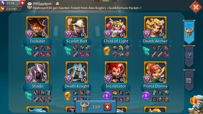 LORD1232 - 1B6 Mights (T5) - Vip 15 - ATK 607+ | Orange Equipment - 34M Troop - 713M Research - 353K Gem - lots of resources - 8 Migrations Sc