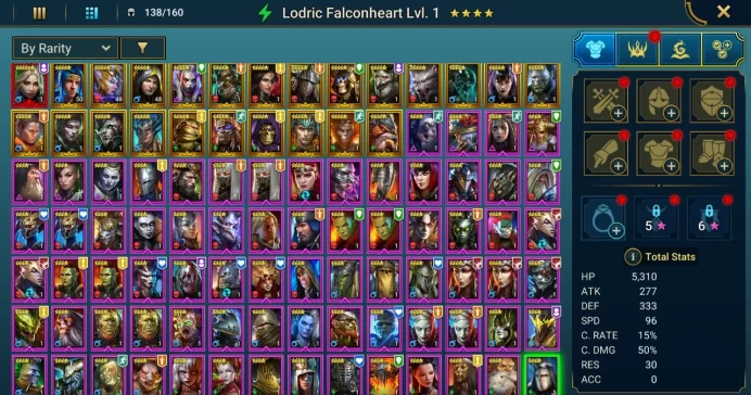 Starter with Mythical - Joan : 85k energy / 53 mln coins / Brakus, Noct, Arix, Ninja + 19 Login Legendaries / Deacon 3x
