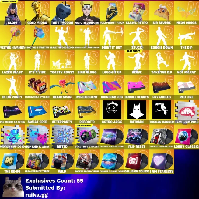 [3in1] / Instant • FN (All Platforms) • 215 skins • Glow • Gold Midas • Naruto • Take the Elf • Full Access • Guarantee • Inactive • 2 Gifts