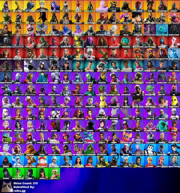 [3in1] / Instant • FN (All Platforms) • 215 skins • Glow • Gold Midas • Naruto • Take the Elf • Full Access • Guarantee • Inactive • 2 Gifts