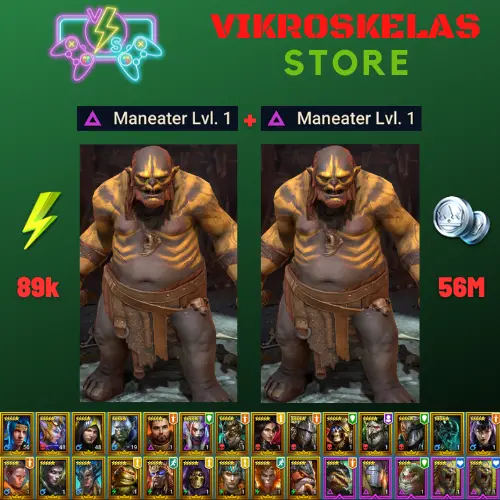 Starter acc with 2 Maneaters : 89k energy / 56 mln coins / Staltus, Konstantin, Arix, Ninja + 19 Login Legendaries / Geomancer