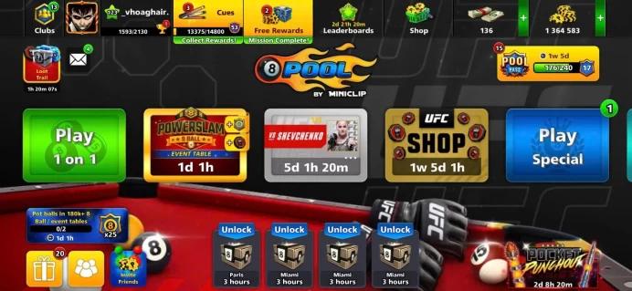 8BP18:  Lv53 - Vip Diamond - 17 Cues Legendary -  1m3 Coin