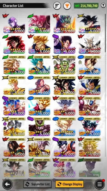 214M Total Power|LV161| 8 UL+ 28 LL| Hit, SSR Goku Black ,SS4 Goku, Etc |Android| Check SS(DBL899)