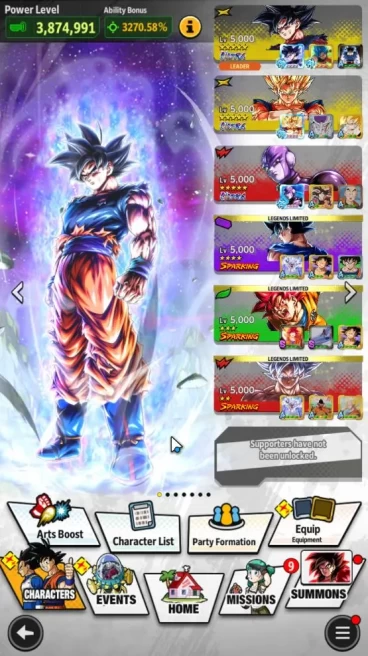 339M Total Power|LV161|6 UL+ 20 LL|Ultra Instinct Sign Goku,Hit,Super Vegito,Omega Shenron,SSaiyan Goku,Etc|Android|SS(DBL910)
