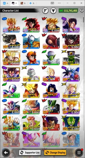 111M Total Power|LV155|4 UL+ 18 LL|Super Full Power Saiyan 4 Goku,Super Gogeta,Super Saiyan Goku,Vegeta|Android|CheckSS(DBL914)