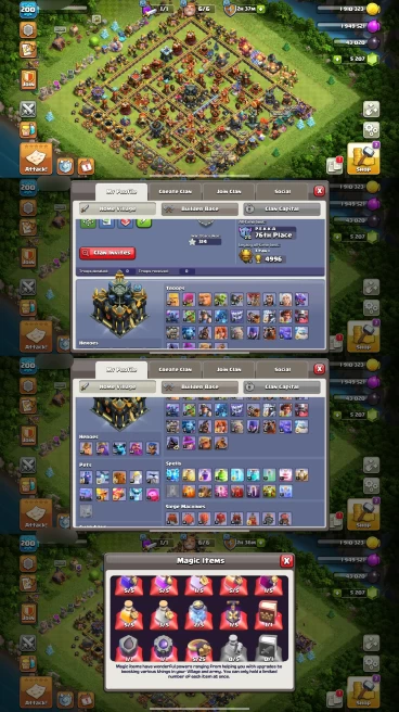 AR171- TH17 Near Max | XP 200 | BK47 AQ48 MP56 GW44 RC39 | +5207 Gems | 7 Epic Equipment | 100% Secure SCID | iOS & Android