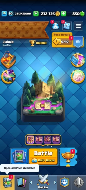 [Code 9024] Level 50 / 4 Cards level 15 + 7 Skins Towers / Very Cheap