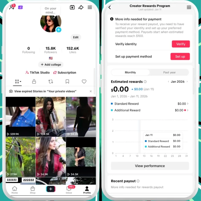 [Discounted] US Monetized Creator Rewards Program Account | 15K Authentic Followers & 152K Likes | Verified Screenshots + Acc in Good Standing