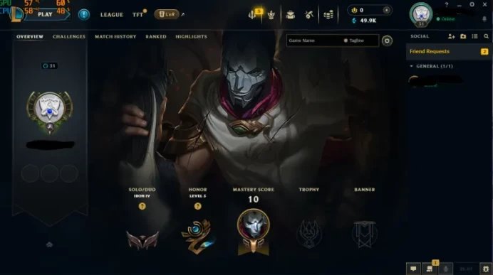 NA - SAFE SEASON16 IRON 4 0LP | 52900 BE | PLACEMENTS DONE | 1W 19L | INSTANT DELIVERY | LOW MMR | UNVERIFIED EMAIL | IRON IV | #2712