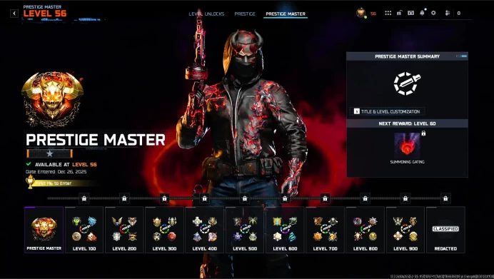 | BO7 /WZ | Prestige Master – Level 56| 30x Apocalypse Guns | 30 Guns Fully Maxed| 400+ Camos | 20+ Operators |