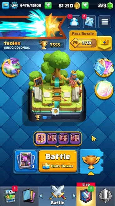 Lvl 34|Trophy 7555|KTL 12|Limited Skin|Card 115| 2 Hero 4 EVO 7 Champ 13 Legendary 33 Epic,30 Rare,29 Common|TakeEmail(CR1190)
