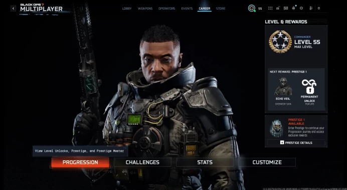 BO7/WZ | 30x Singularity | Level 55 Prestige 1 | 30x Shattered Gold | 30x Arclight | 30x Tempest | LInkable to All platforms
