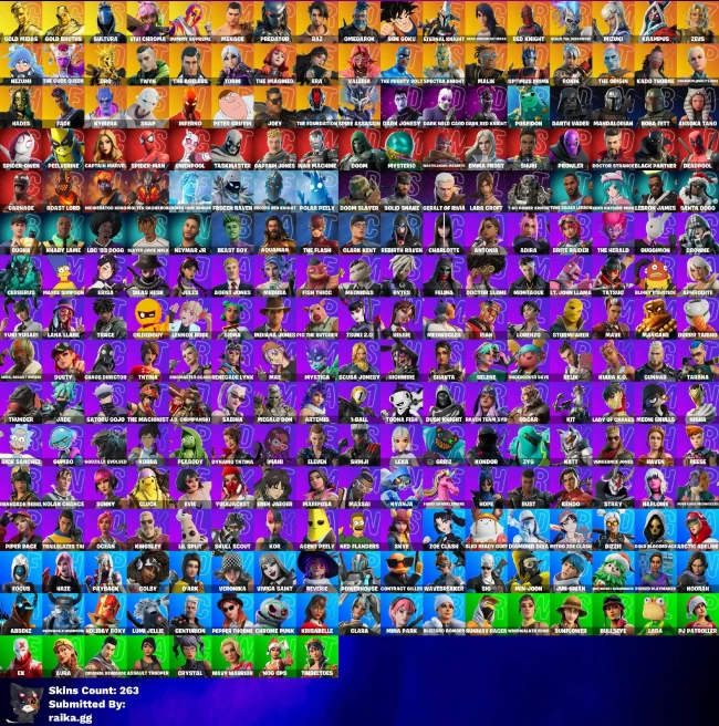 [PC/PSN/XBOX] 263 skins | Leviathan Axe | Gold Midas | Gold Brutus | Sultura | Vivi Chroma | Dummy Supreme | Menace | Predator | Raz | Omegarok 