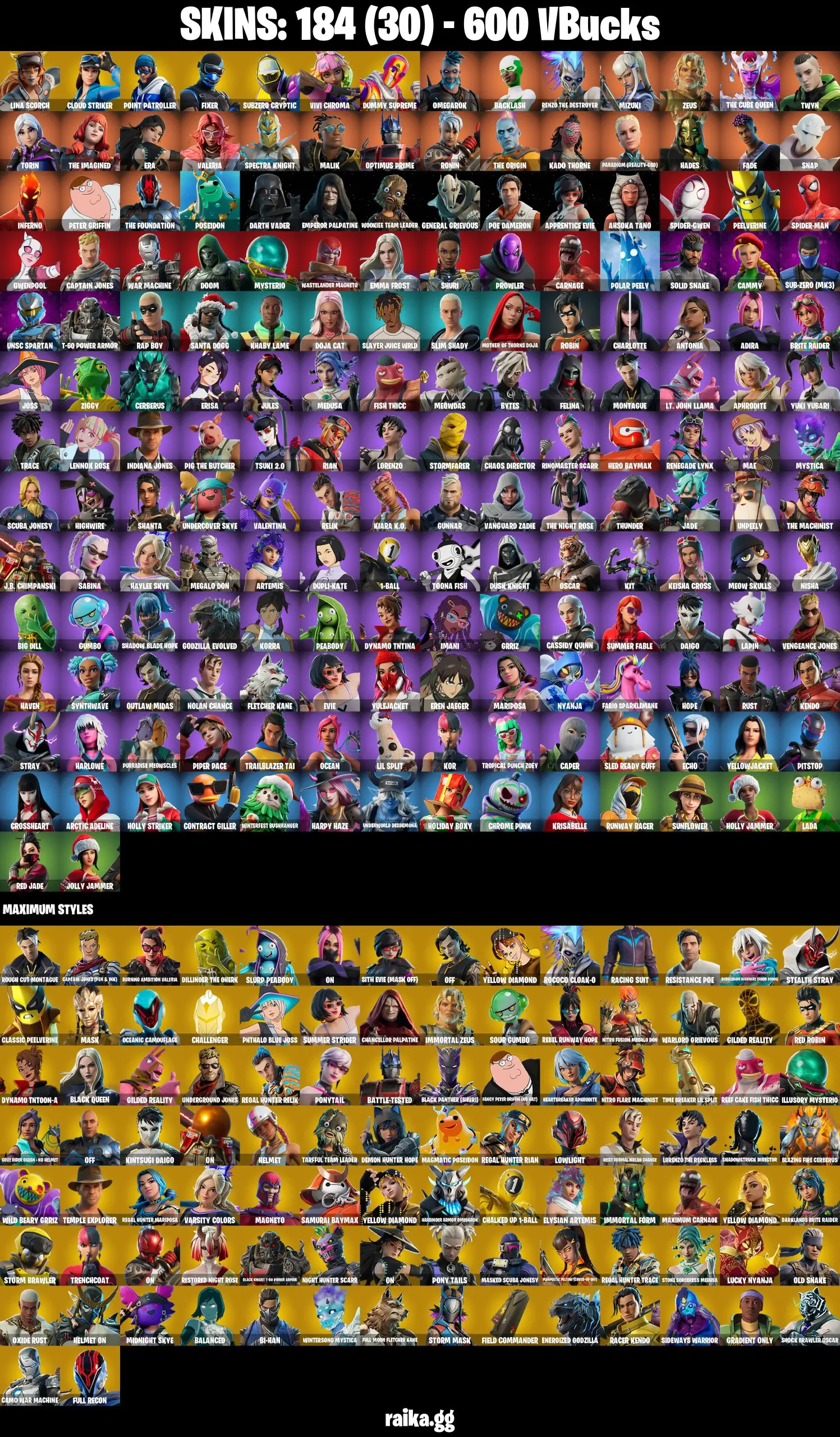 [PC|XBOX] 184 SKINS / Point Patroller / Dummy Supreme / Fixer / Cloud ...