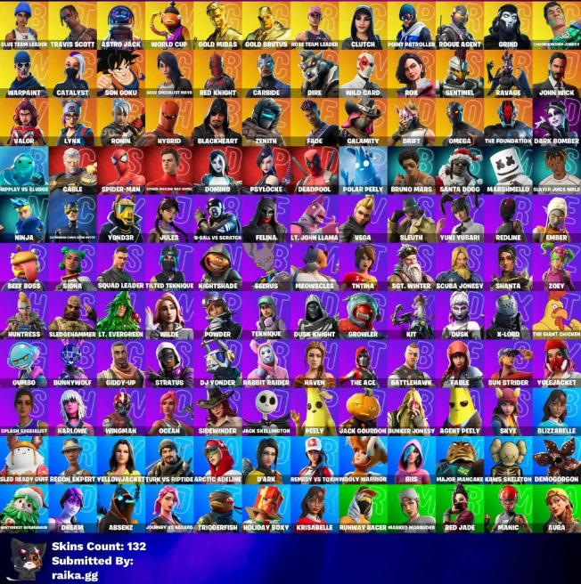 [PC/PSN/XBOX] 132 skins | OG STW | Travis Scott | Astro Jack | WORLD CUP | Gold Midas | Gold Brutus | Clutch | Point Patroller 