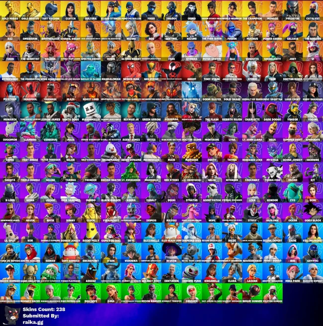 [PC/PSN/XBOX] 238 skins | Leviathan Axe | Aerial Assault Trooper | Gold Midas | Gold Brutus | Tart Tycoon | Sultura | Cloud Striker