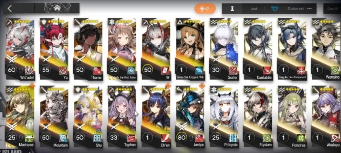 Lv 48| 115 OP + 4 Skin | 6 Limited | Wisadel, Yu, Muelsyse, Shu, W, Eyjafjalla The Hvit Aska | CHECK SS |(AK1128)