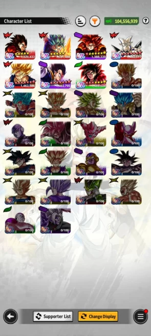 ANDROID+IOS- UL ss4 Goku 10S+UL ss4 Gogeta 8S+UL ss4 Vegeta+UL Vegito Blue+3 UL Full+25 LF (ss4 Gogeta+Super 17+ss4 Goku) Godly Equip, Z+ (D114)