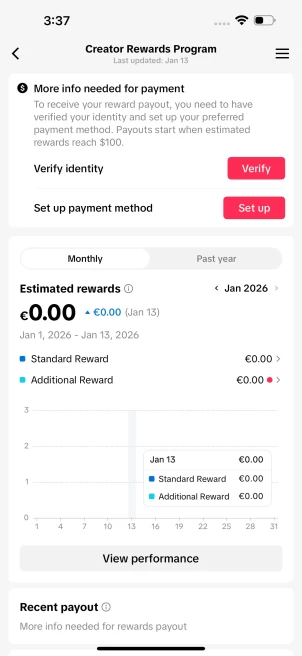 [Discounted] France Monetized Creator Rewards Program Account | 26K Followers & 42K Likes | Verified Screenshots + Instant Delivery