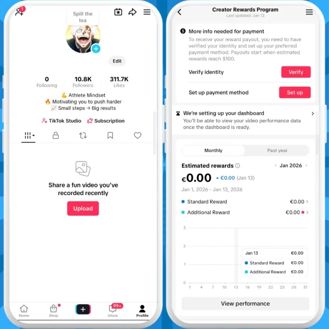 [Discounted] Germany Monetized Creator Rewards Program Account | 10K Authentic Followers & 311K Likes | Verified Screenshots + Instant Delivery