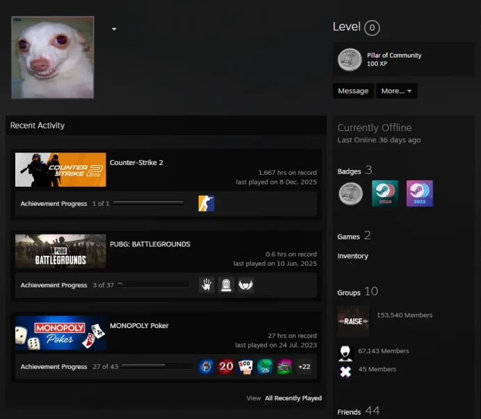 CS2 Prime 1667 hours+7Medals(2021-2022-2023-2024-2025 Service Medal/5Y/Global Offensive Badge)