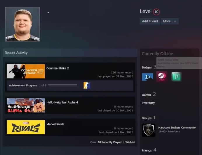 CS2 Prime 136 hours+4Medals(10Y/5Y/Loyalty Badge/Global Offensive Badge)+17 Years of Service