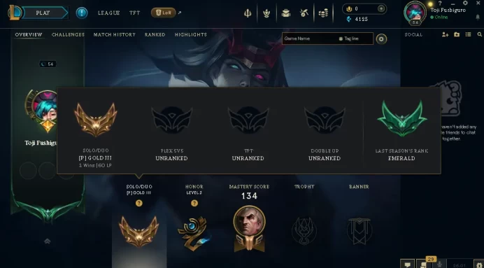 EUW -(S16) GOLD 3(60LP) START %100WR -  59 Champ - 15 Good Skins(6 Epic) - 4K BE -HONOR 3- S12 ACC - FULL ACCES - CHEAP