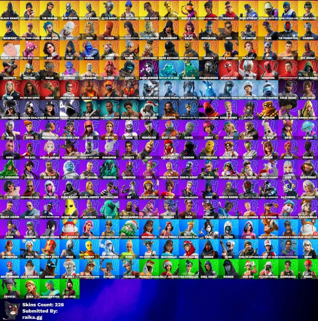 [PC/PSN/XBOX] 228 skins | OG STW | Travis Scott |  Black Knight | Sparkle Specialist | The Reaper | Blue Squire | Elite Agent | 200 VB