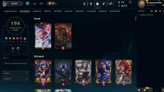 [LAN] 194 SKINS | LEVEL 619 | 7 MYTHIC (ASHEN MORDE + PRESTIGES) | MAIL CHANGEABLE| FULL ACCESS