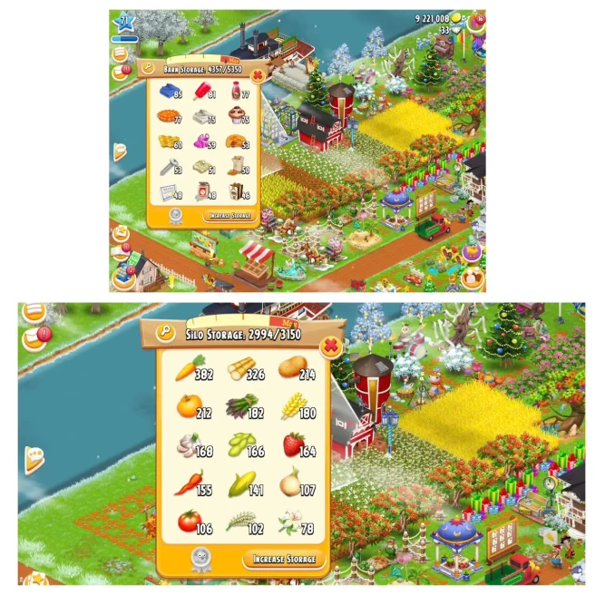HD75 | Level 71 |  Barn Storage 5350 | Silo Storage 3150 | Coins 9M+ | Diamonds 33 |  Android & iOS -- Instant Delivery.