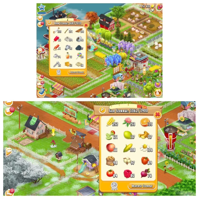 HD79 | Level 86 | Barn Storage 9650 | Silo Storage 3900 | Coins 1M+ | Diamonds 2 | Android & iOS -- Instant Delivery.