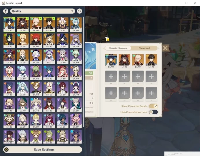 ASIA|AR 58|9 Limited +9(5*Weapon)|HuTao+Sign,HugoC2,DilucC1,KeqingC1,MonaC1|2161 Primo|TakeMail||Check SS (GI4563)