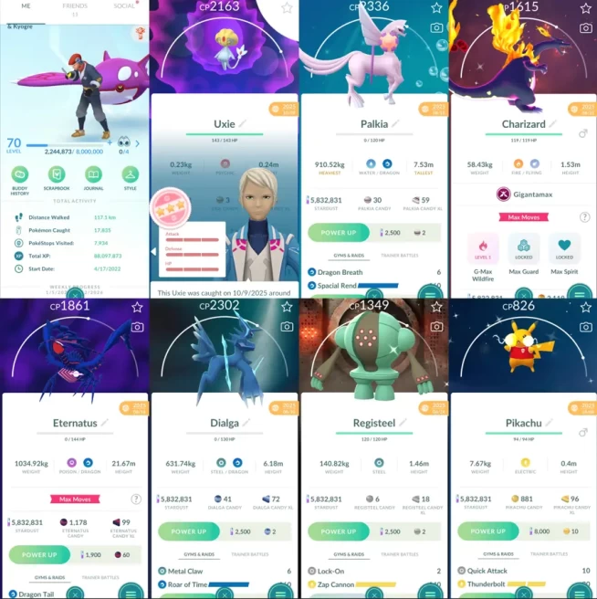 1915 Level 70 Eternatus Shiny Mega GMax Charizard Shiny Registeel BG Shiny Palkia-Dialga Origin Forme Shiny Pikachu Indonesian Jersey