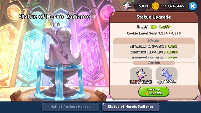 CRK430: Lv68 - 4250kPowers - Castle level 15 - 169/169 Cookie - Elite 2 - Dark Cacao