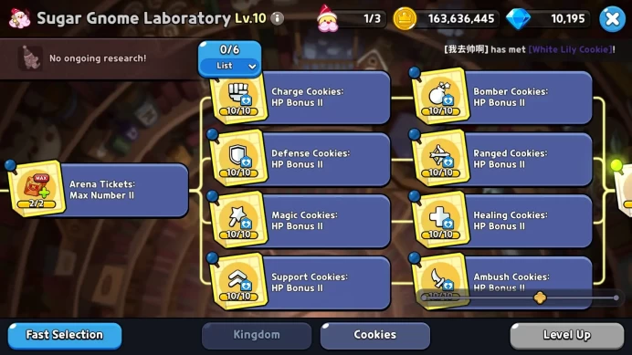 CRK430: Lv68 - 4250kPowers - Castle level 15 - 169/169 Cookie - Elite 2 - Dark Cacao