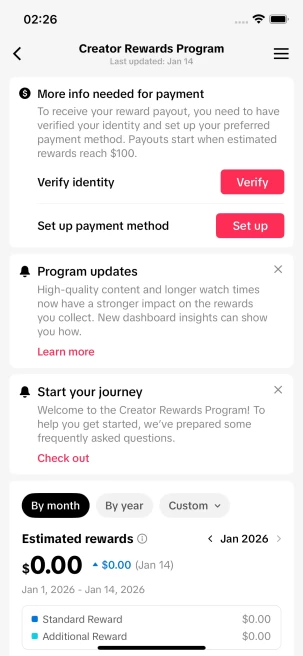 France Monetized Account/49K Followers+270K Likes/ Creator Rewards Program Activated/ Live Stream/ Full Access