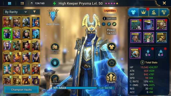 Lv32 594K Power|26 Legendary(Marichka,Prysma,Rotos,Sicia,Oella,Ixlimor,Gracchos)+91,1K Energy|Check SS(RSL1144)