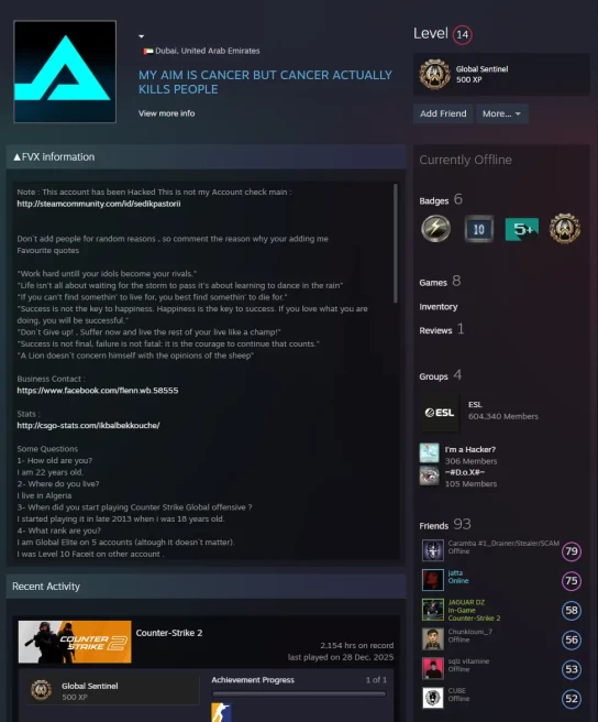 CS2 Prime 1254 hours+7Medals(2016-2017-2020 Service Medal/10Y/5Y/Loyalty Badge/Global Offensive Badge)