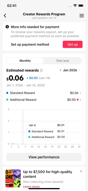 Instanly Delivery/ Monetized 41K Followers+200K Likes Account/ Creator Rewards Program Activated/ Live Stream/ Full Access