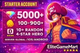 [ Global / IOS only] 5000 diamonds + 300 gold fragments + random 4 stars Hero*40 #28