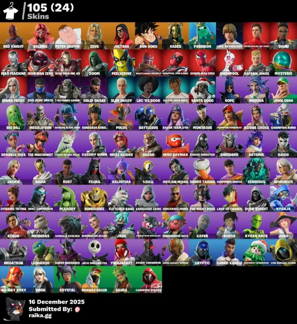 [PC/PSN/XBOX] 105 skins | Red Knight | Valeria | Peter Griffin | Zeus | Joltara | Son Goku | Hades | Poseidon | Luke Skywalker