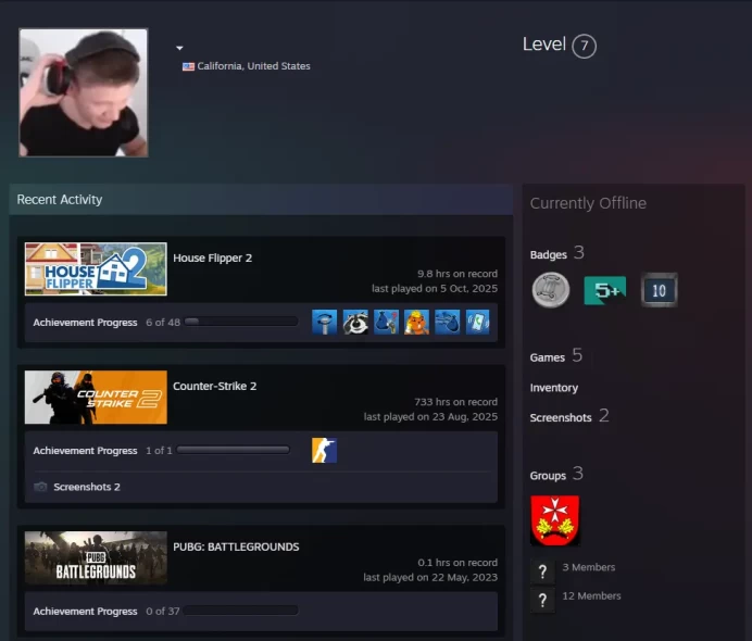 CS2 Prime+7Medals(2016-2017-2022 Service Medal/10Y/5Y/Loyalty Badge/Global Offensive Badge)